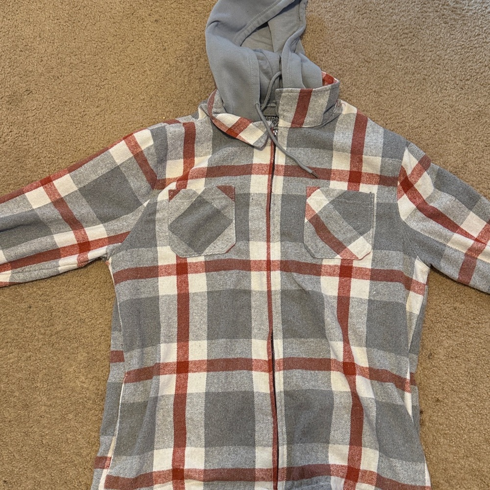 Brooklyn Cloth Red and Gray Plaid Sweater